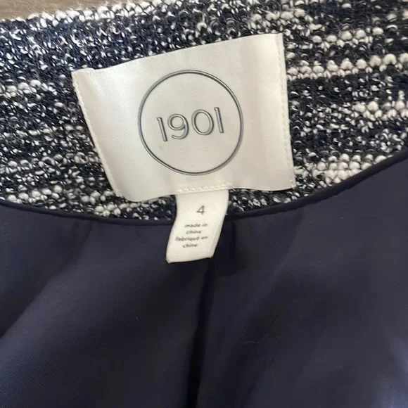 1901 tweed jacket navy blue with pretty details bow - Picture 7 of 8